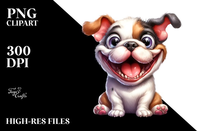 Crazy Funny Bulldog | Sublimation | Clipart