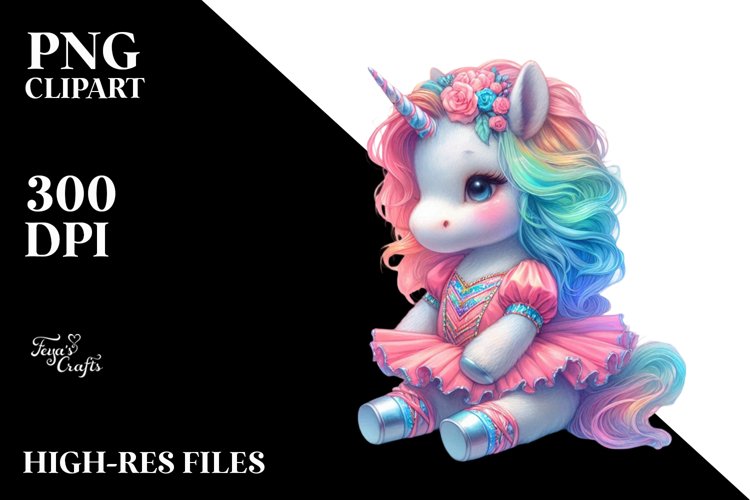 Baby Unicorn in Mazurka Dancers Costume, PNG Download