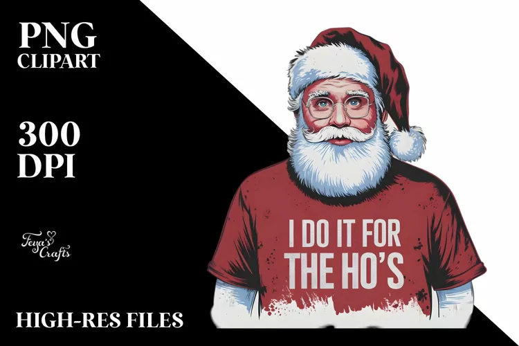 Santa I Do it For the Ho's Clipart |Tshirt Design