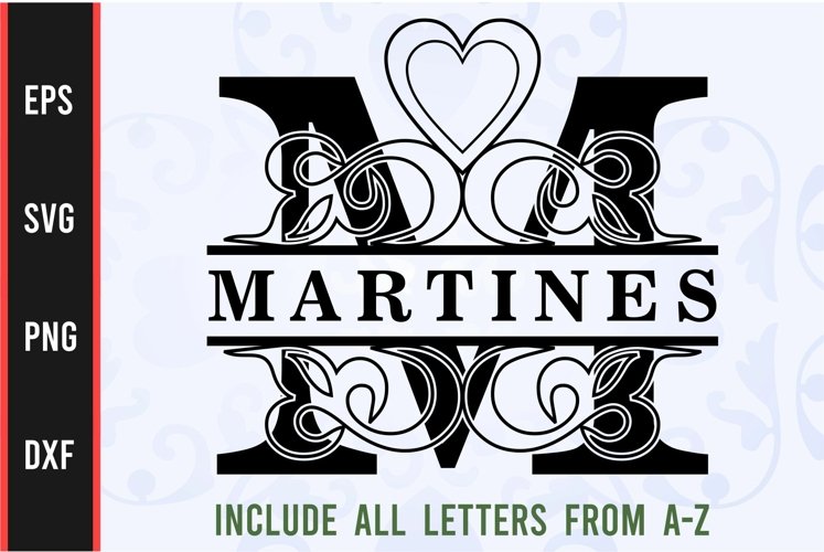 Floral Split Monogram Svg Image 5