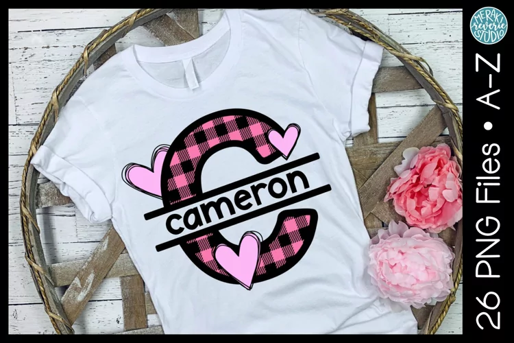 Valentine Split Monogram PNG Alphabet for Sublimation