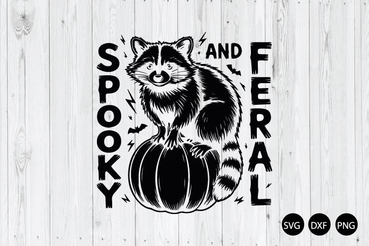 Spooky And Fearal SVG, Raccoon Halloween SVG, Raccoon Ghost