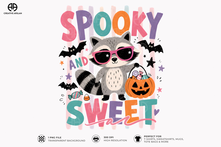 Spooky Sweet Raccoon PNG - Funny Halloween Shirt Design