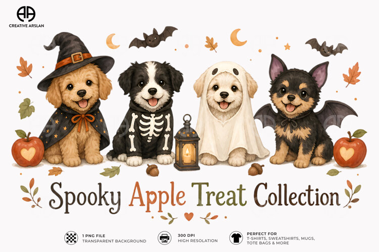 spooky apple png, halloween apple design, fall treats png, apple treat sublimation, autumn food design, halloween sweets png, fall shirt design, spooky fall png, apple halloween art, fall sublimation png