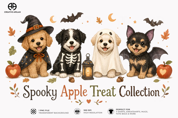 Spooky Apple Treat Collection PNG | Fall Halloween Design