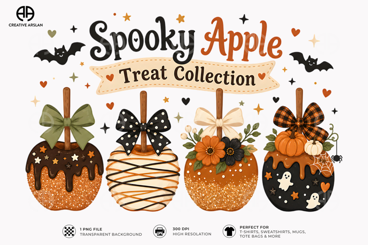 Spooky Apple Treats Pumpkin PNG | Fall Sublimation Design