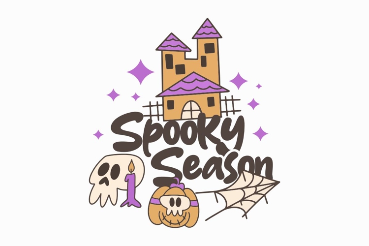 Spooky Season Halloween Doodles T-shirt Design