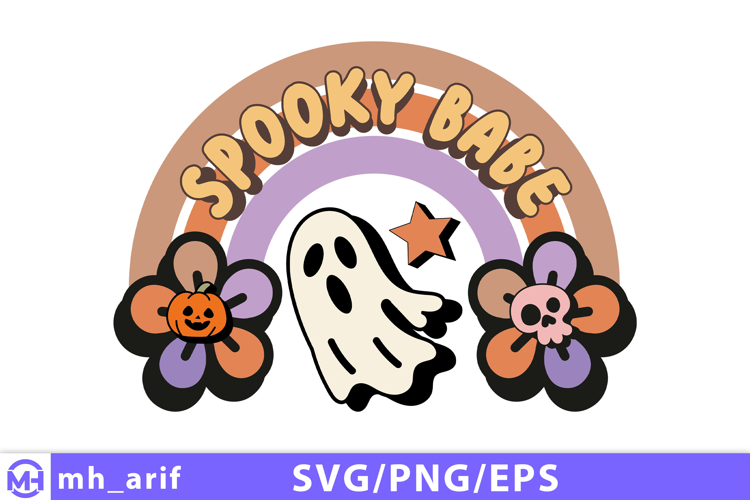 Retro Halloween Spooky Babe SVG PNG Design