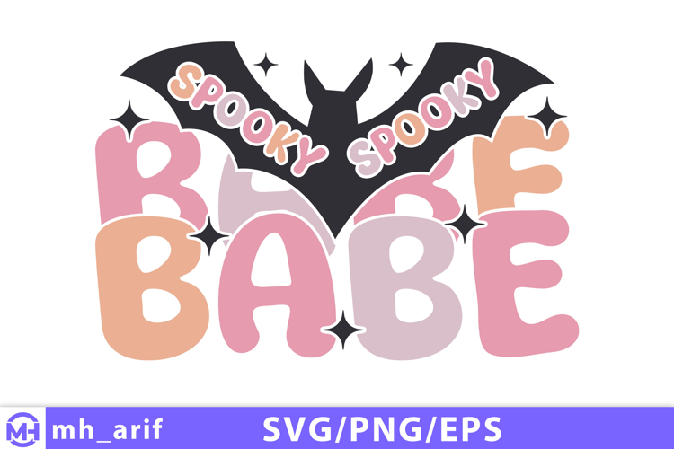 Retro Halloween Spooky Babe SVG PNG T-shirt Design