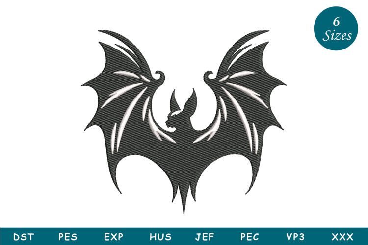Spooky Bat Machine Embroidery
