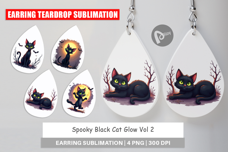 Earring Halloween Cat Glow