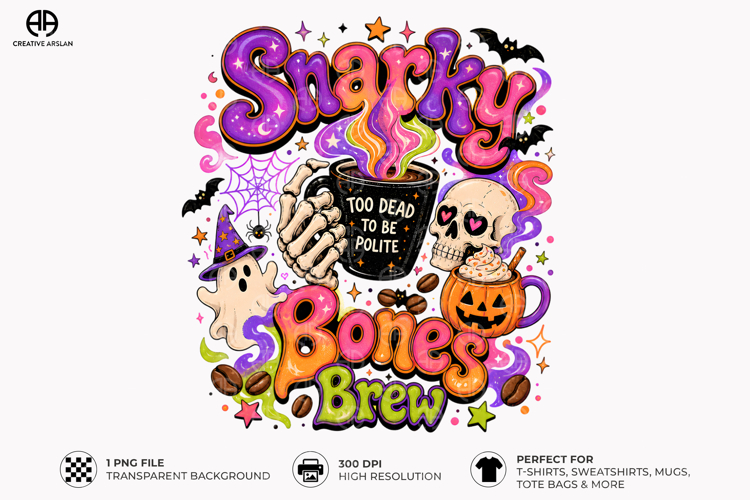 Spooky Bones Brew PNG - Funny Halloween Coffee Design
