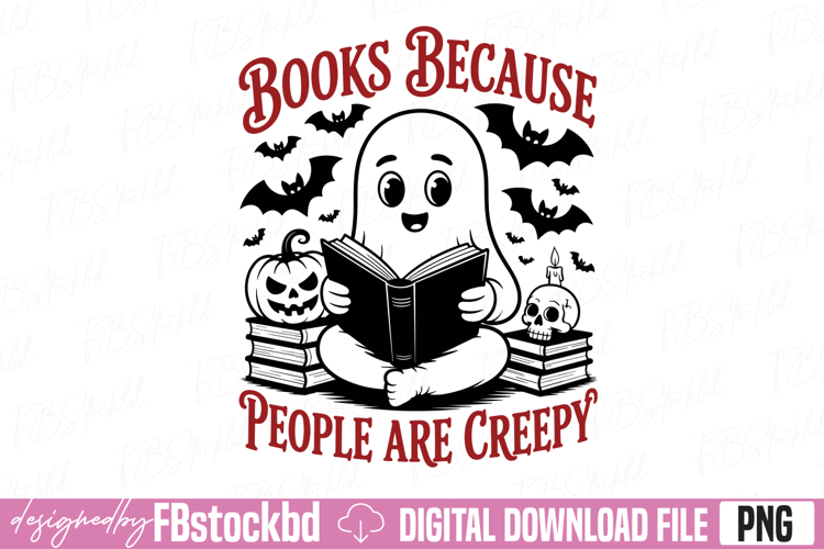 Spooky Bookish Ghost PNG