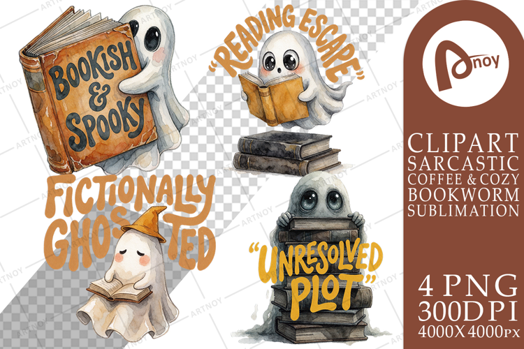 Bookish Reading Ghost Sublimation