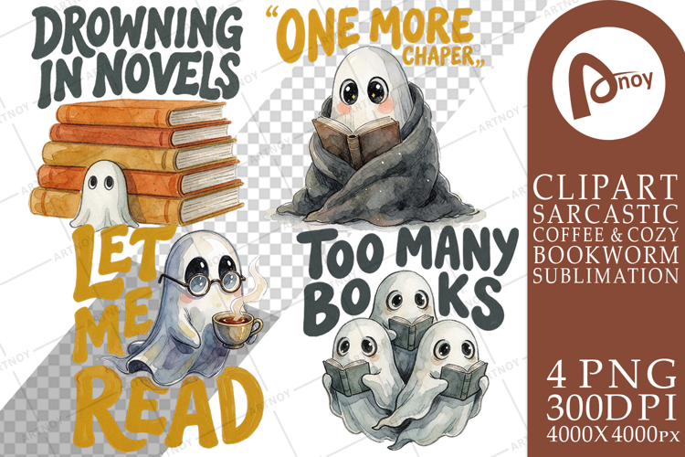 Bookish Reading Ghost Sublimation
