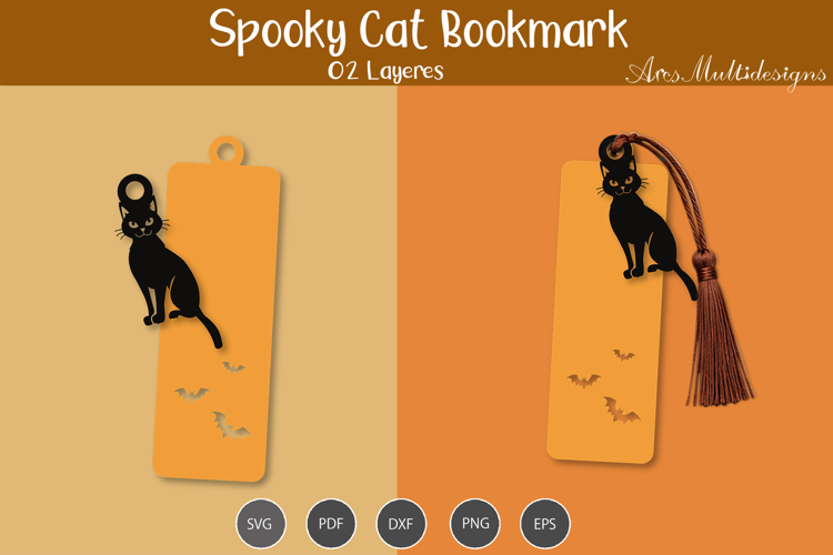 spooky cat Bookmark Template