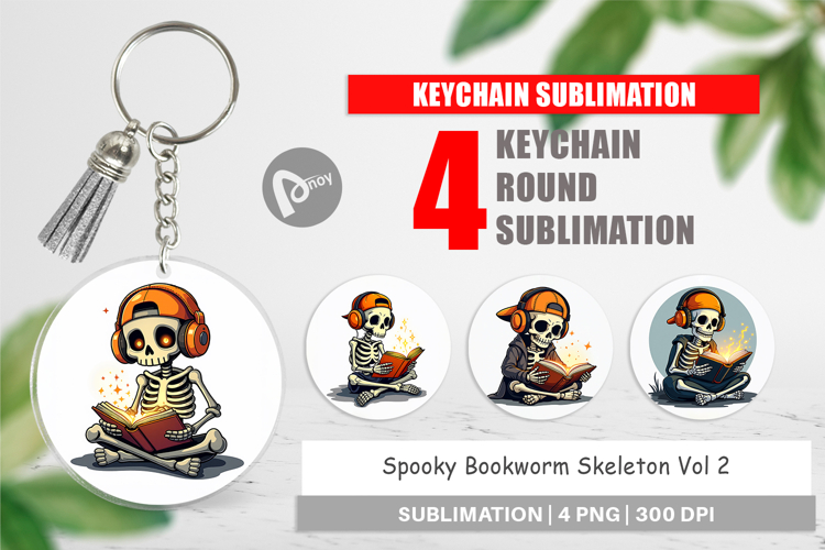 Spooky Bookworm Keychain