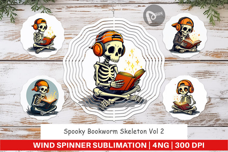 Spooky Bookworm Wind Spinner example image 1