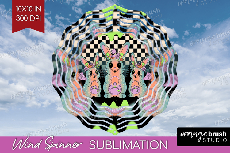 Spooky Bunny Halloween Wind Spinner Sublimation PNG Spooky