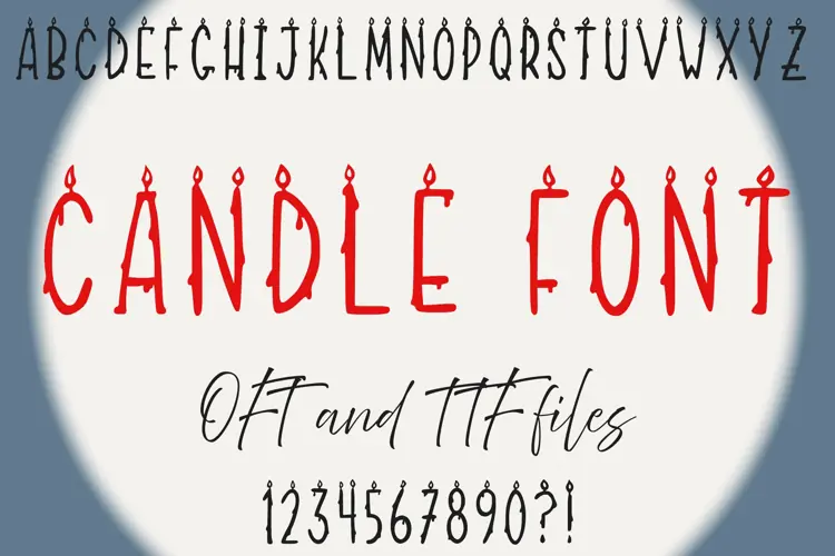 Spooky Candle Halloween OFT and TTF Birthday Font