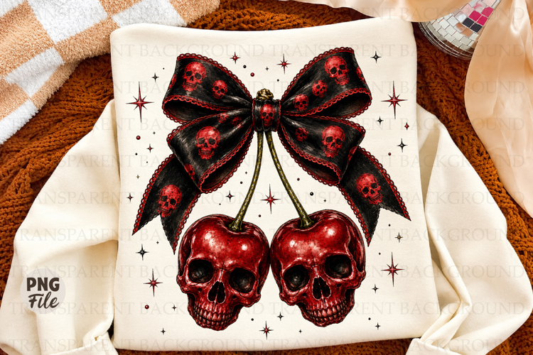 Spooky Cherry Halloween Bow Png,Halloween Cherry Png