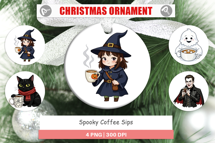 Ornament Spooky Coffee Sips
