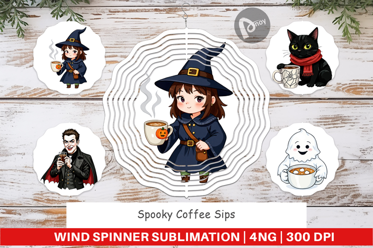 Wind Spinner Spooky Coffee Sips