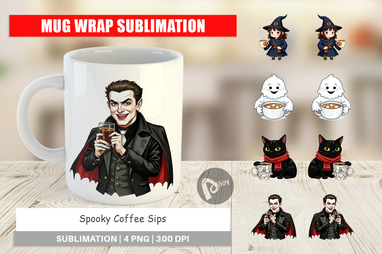Mug Wrap Spooky Coffee Sips