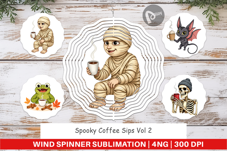 Wind Spinner Spooky Coffee Sips