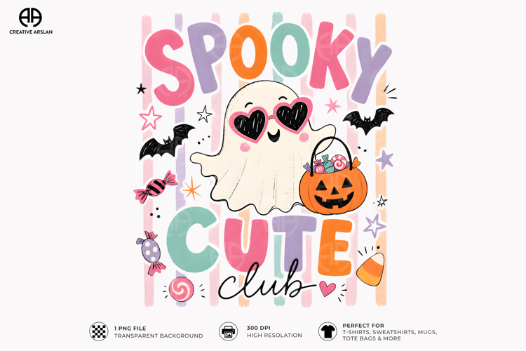 Spooky Cute Pumpkin Candy PNG - Ghost Lover Halloween Shirt