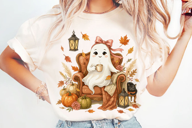 Spooky Cute Coffee Ghost PNG Designs