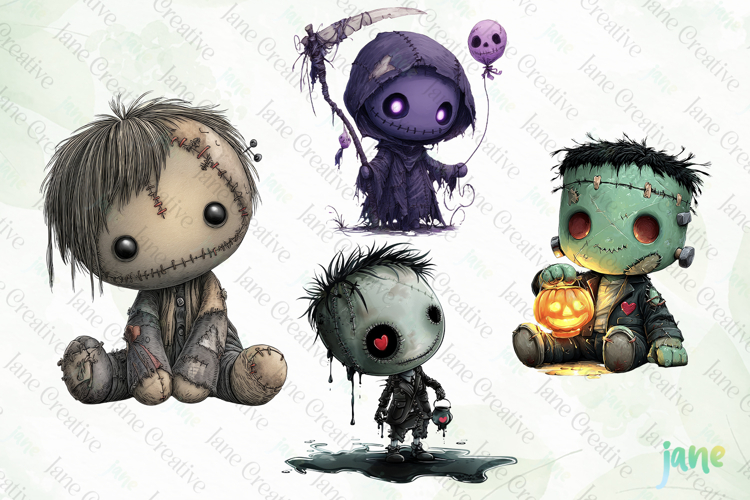 Spooky Doll Sublimation Clipart