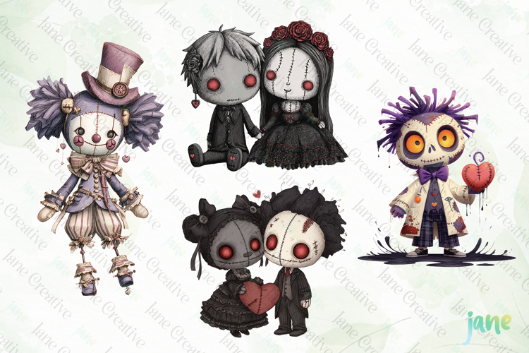 Spooky Doll Sublimation Clipart