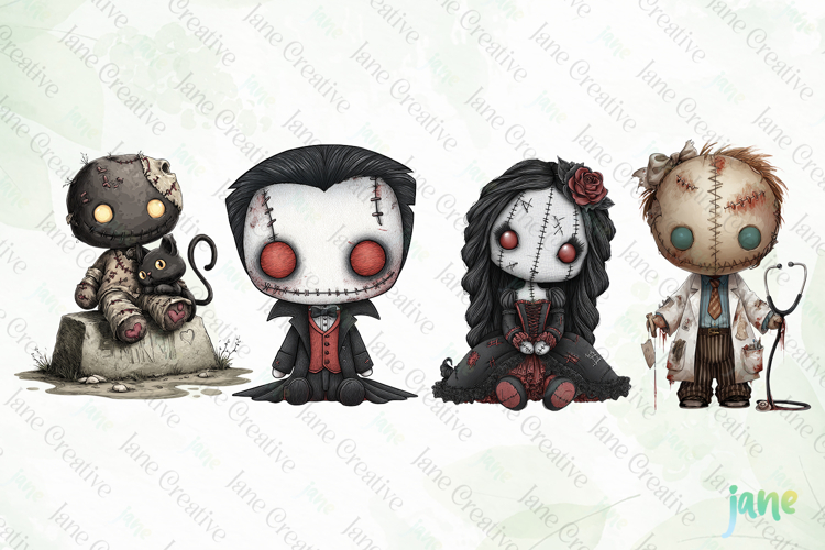 Spooky Doll Sublimation Clipart