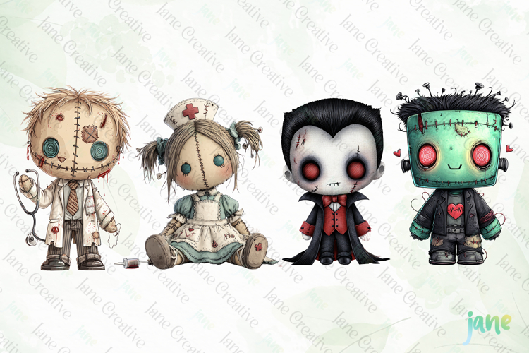 Spooky Doll Sublimation Clipart