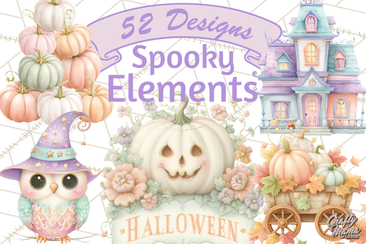 Spooky Props and Elements PNG, Halloween Clip Art