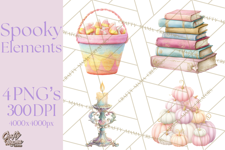 Spooky Props and Elements PNG, Halloween Clip Art
