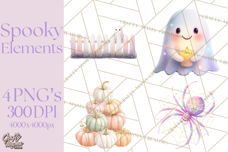 Spooky Props and Elements PNG, Halloween Clip Art