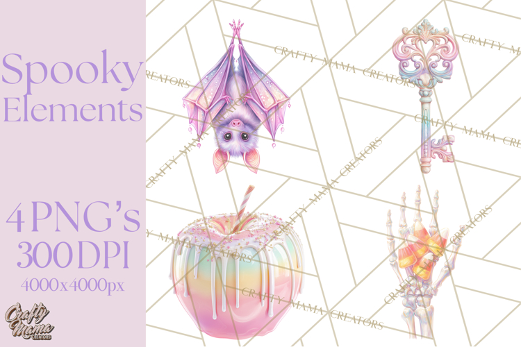 Spooky Props and Elements PNG, Halloween Clip Art