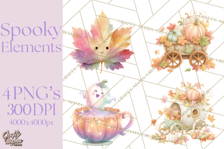 Spooky Props and Elements PNG, Halloween Clip Art