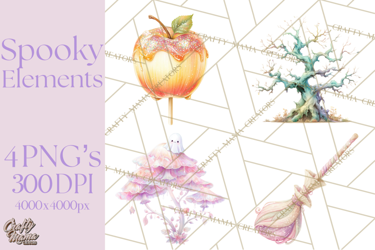 Spooky Props and Elements PNG, Halloween Clip Art