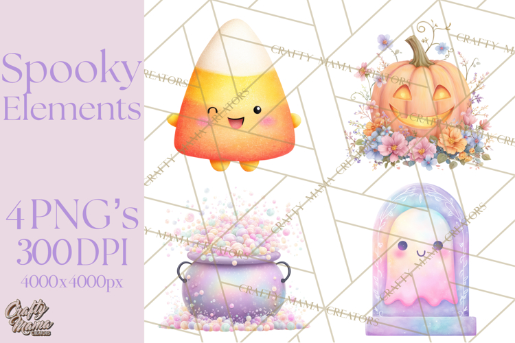 Spooky Props and Elements PNG, Halloween Clip Art