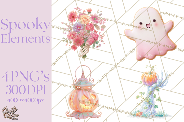 Spooky Props and Elements PNG, Halloween Clip Art