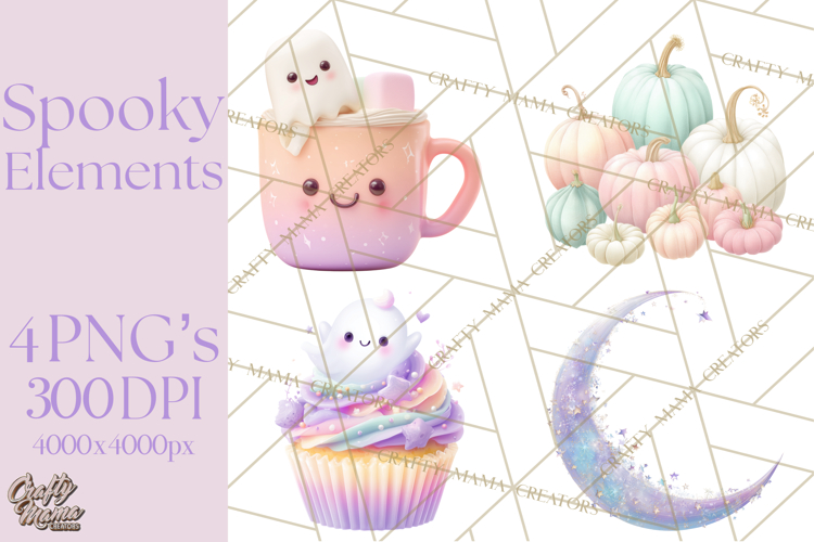 Spooky Props and Elements PNG, Halloween Clip Art