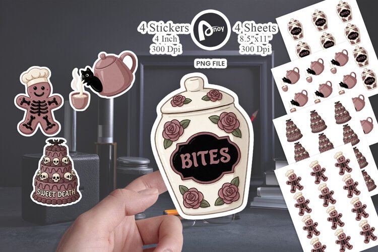 Spooky Gothic Sweets Sticker example image 1