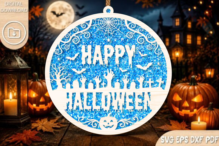 Spooky Graveyard Happy Halloween SVG
