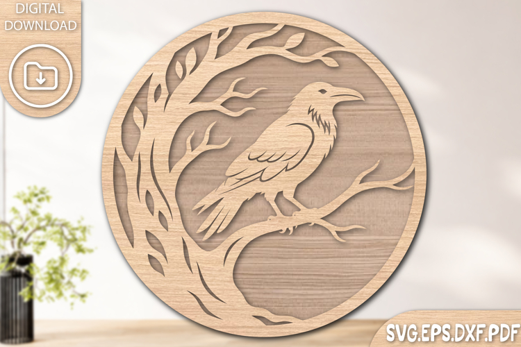 Spooky Halloween Bird Laser Cut File
