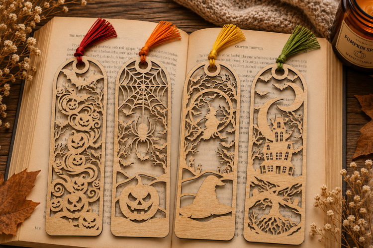 Spooky Halloween Laser Cut Bookmarks