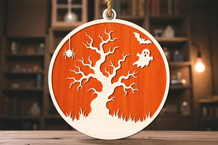 Spooky Halloween Tree Laser Cut SVG