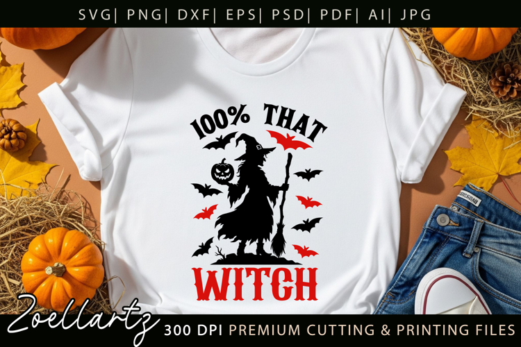 Spooky Witch SVG Cut File Funny Halloween T-shirt Mug Design